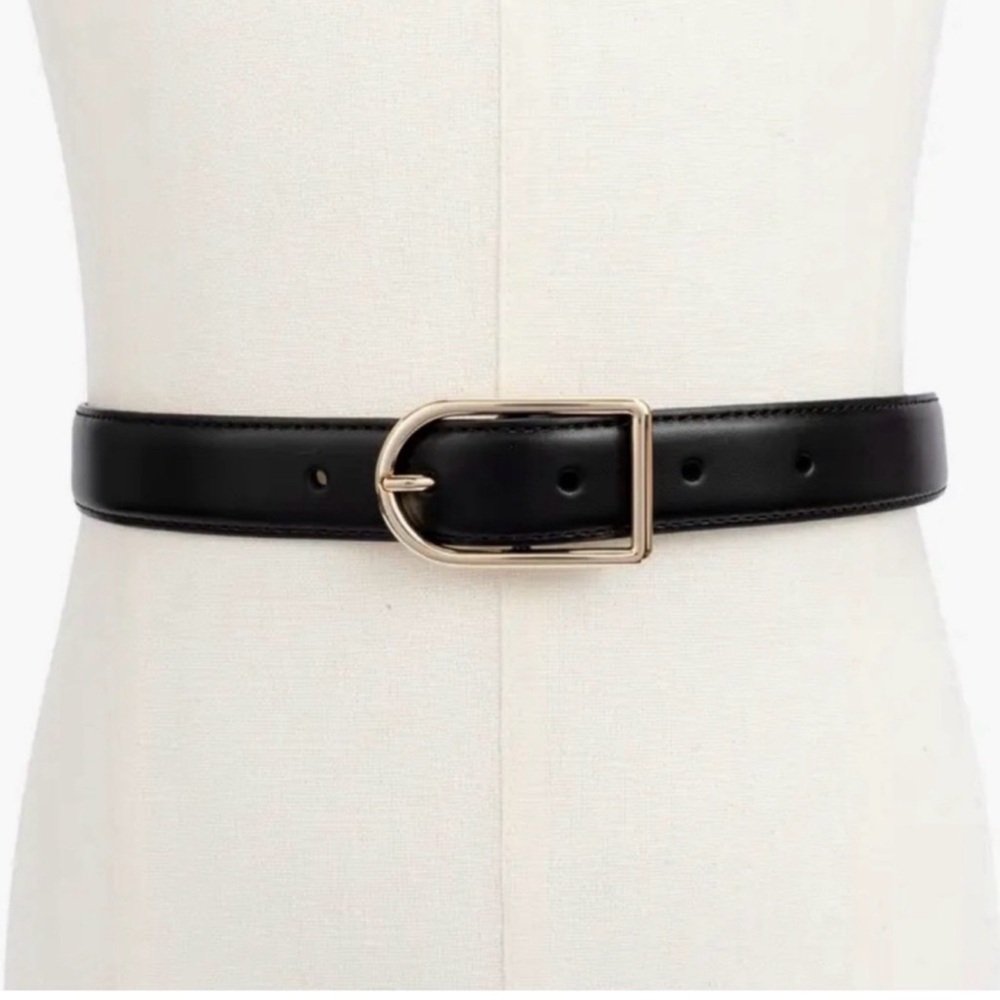 Kate Spade Black Belt with Gold Buckle